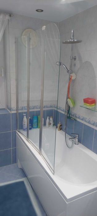 Wanna z zabudową 150x70 plus osłona prysznicowa składana szklana