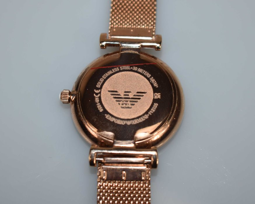 Emporio Armani Damski Zegarek Kwarcowy AR1956 – Różowe Złoto