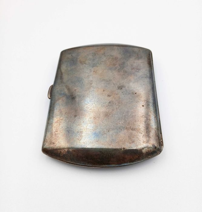 Papierośnica srebrna zabytkowa z herbem srebro p925 i złoto 18k unikat