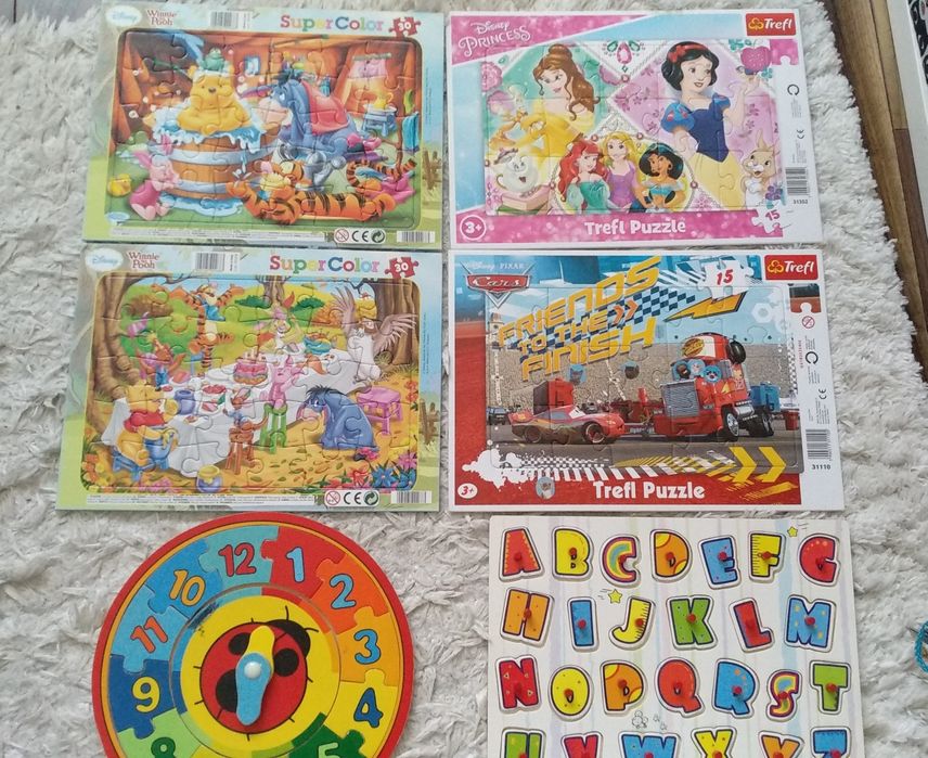 Puzzle 3+, Disney, Cars, Princess, Kubuś Puchatek