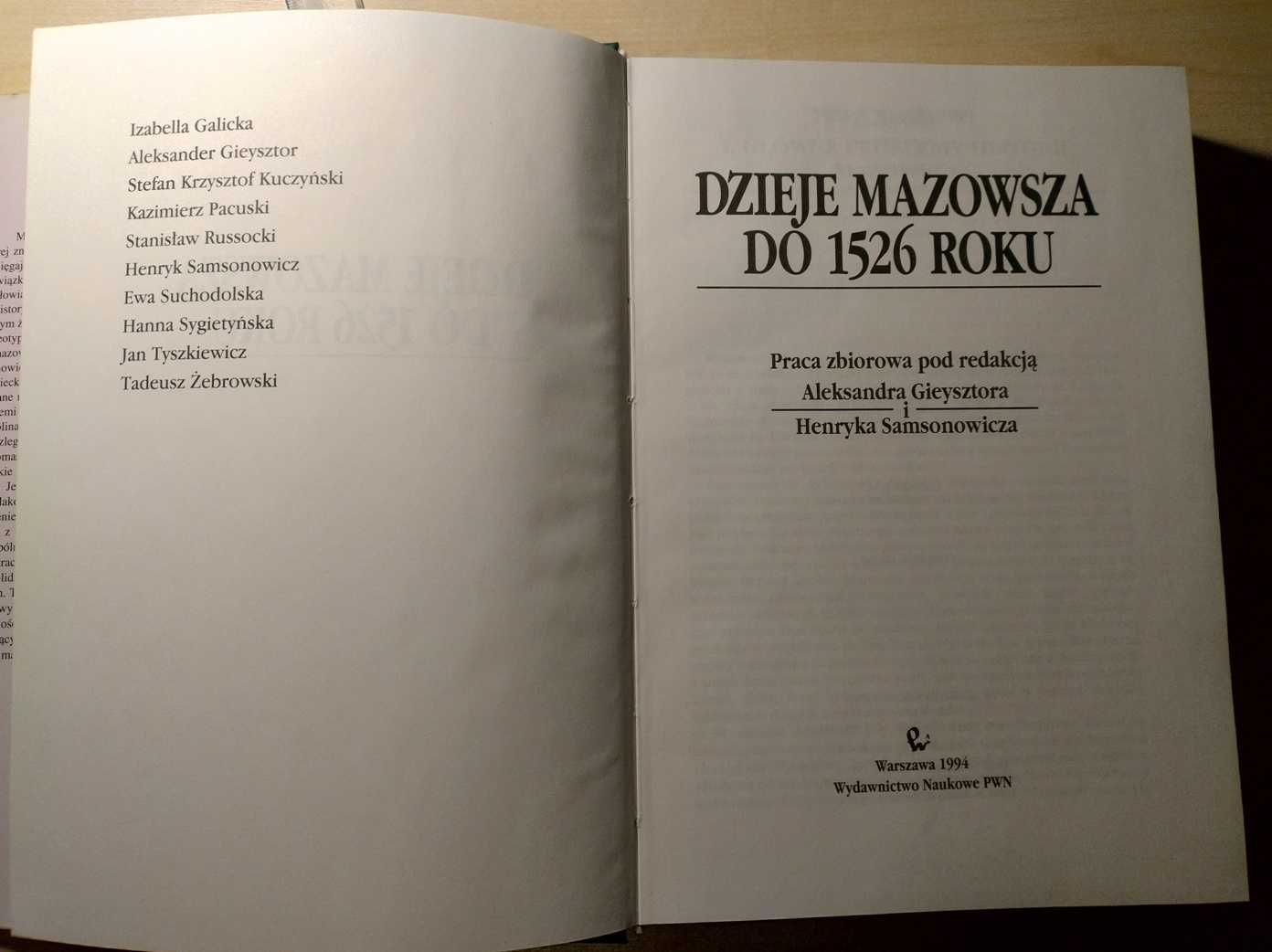 Dzieje Mazowsza do 1526 roku - Gieysztor i Samsonowicz