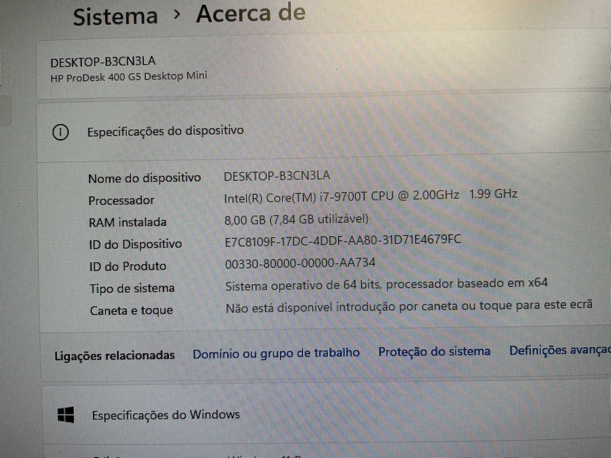 HP ProDesk 400 G5 Mini Pc