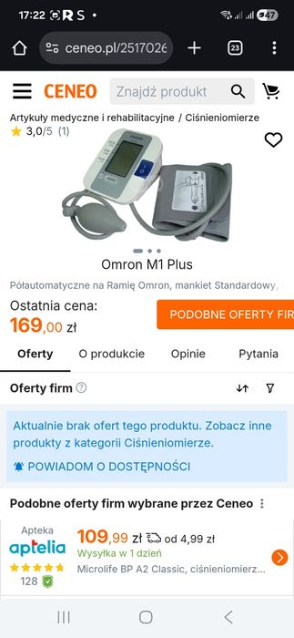 Ciśnieniomierz Omron M1 Plus