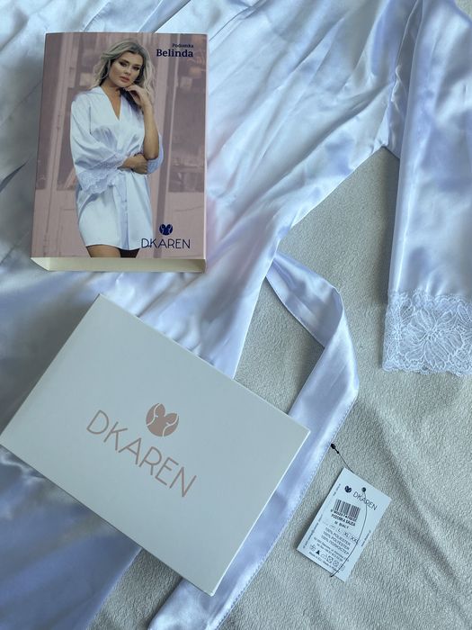 Szlafrok ślubny Panna Młoda koronka M