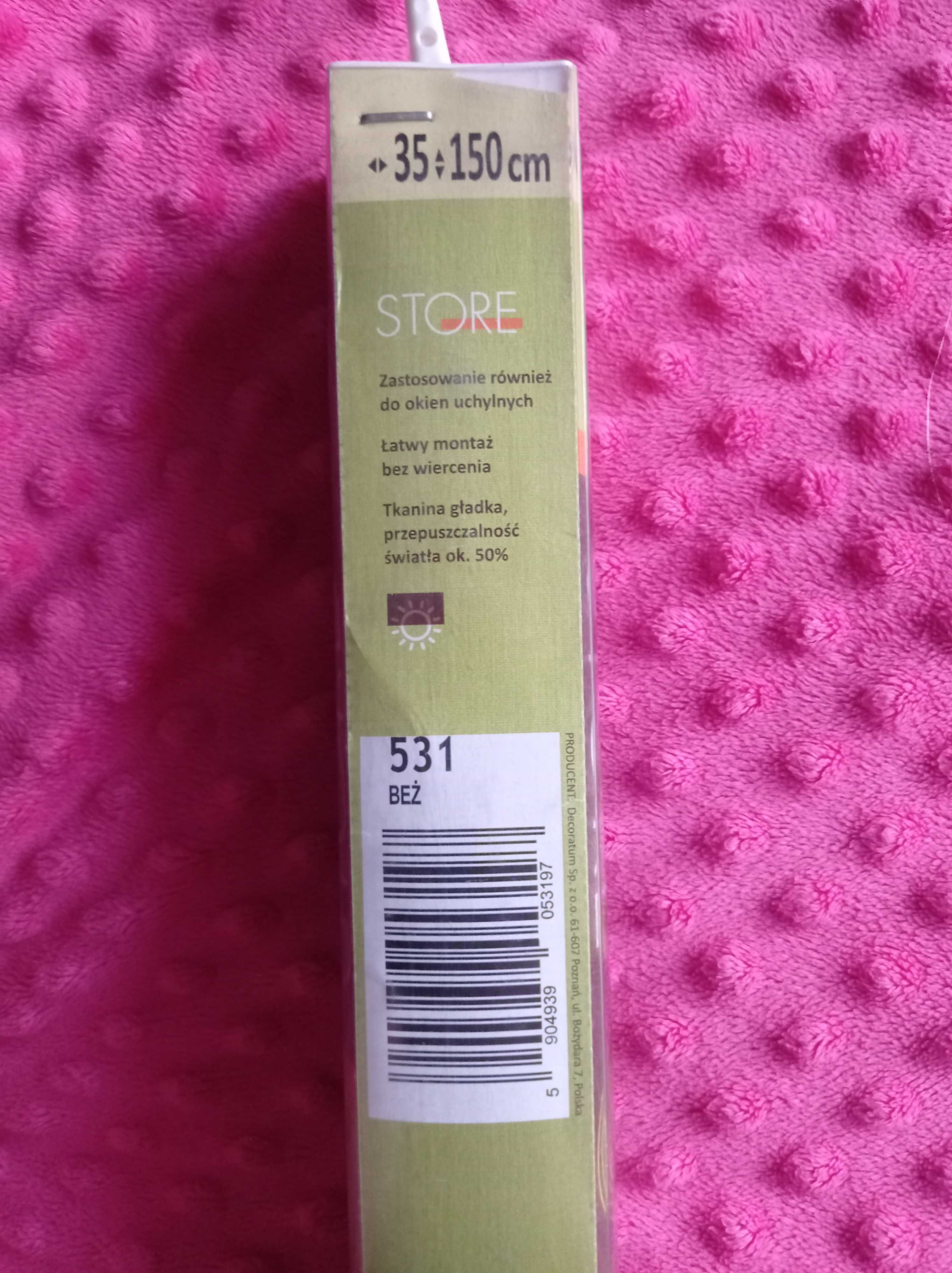 Roleta wewnętrzna 35x150cm kolor beż
