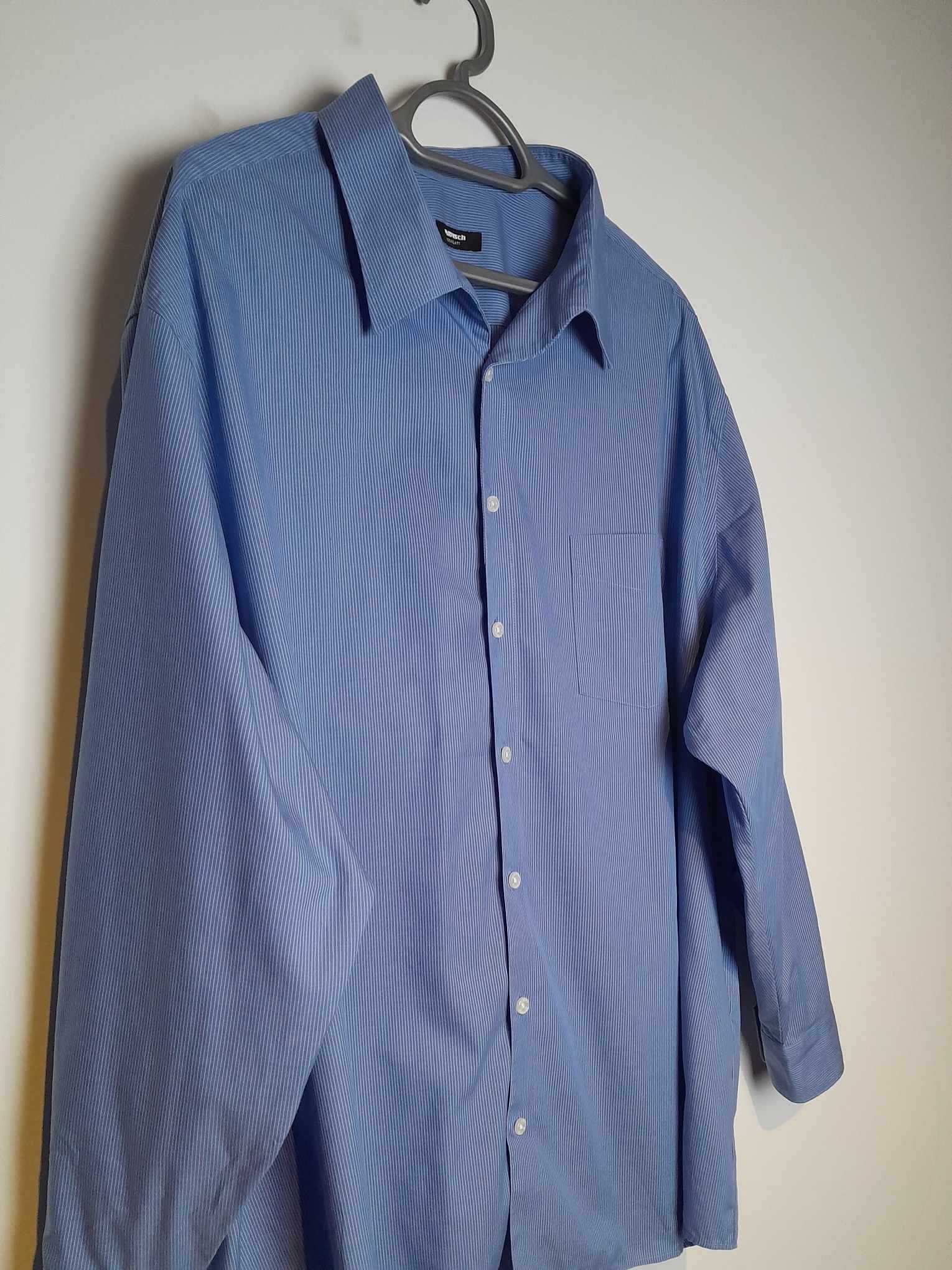 Niebieska koszula męska z długim rękawem w paski Walbusch 51/52