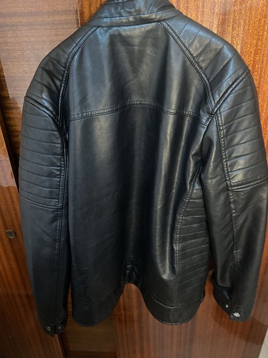 Casaco de couro inverno masculino tam M