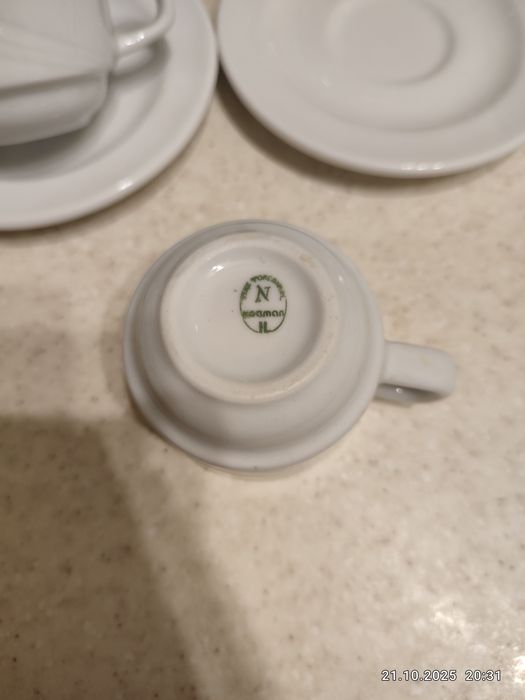 Набор  из 6 чашек и 6 блюдечек, porcelain Lublana Польша