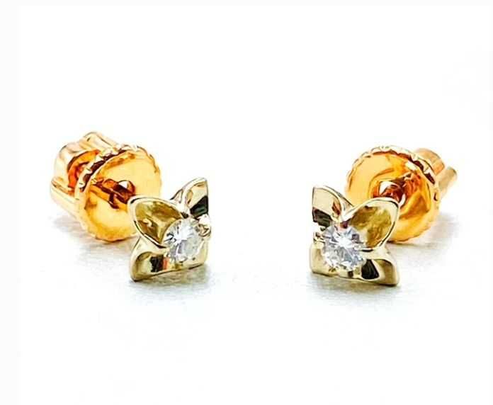 Супер Акція! золоті сережки з діамантами!