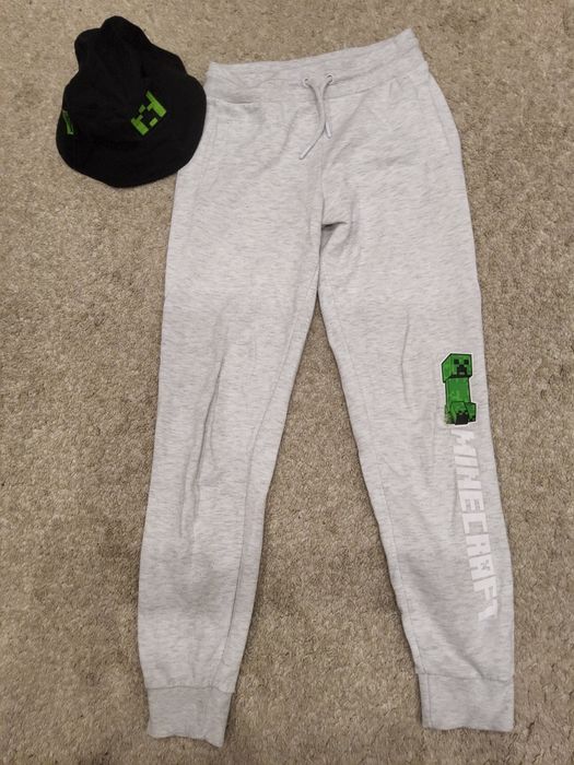 Spodnie dresowe minecraft r. 146 plus czapka minecraft