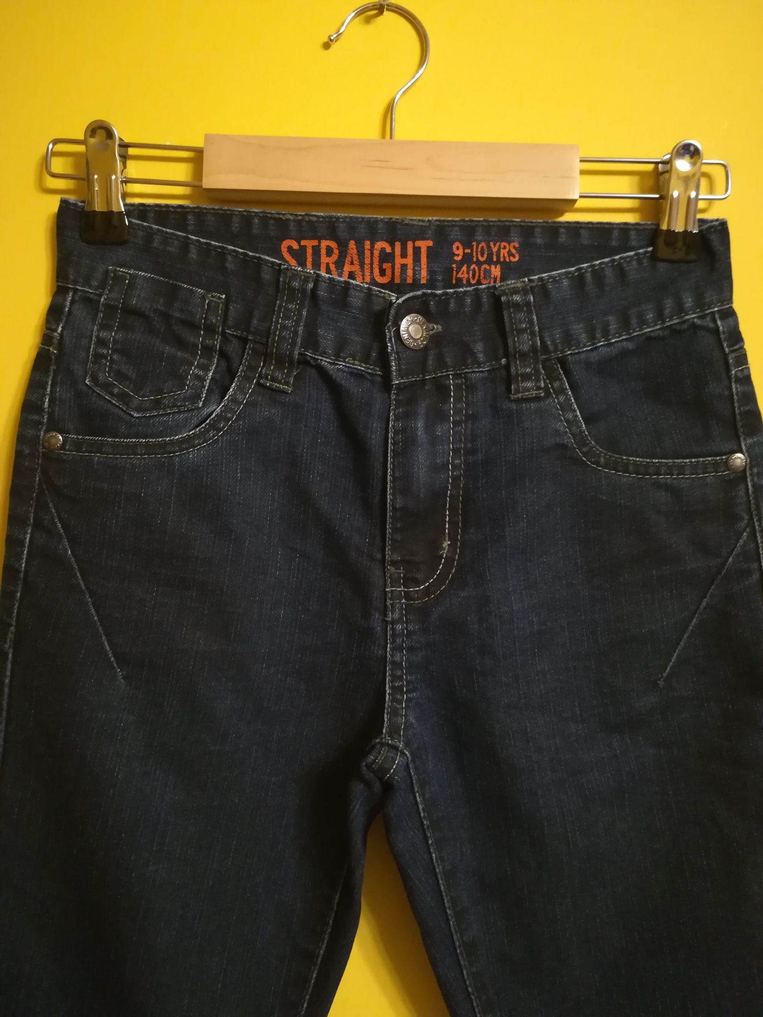 Spodnie chłopięce 140, 9-10 lat, straight jeans ciemnoniebieskie