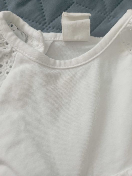 Biała sukienka z body H&M r.62