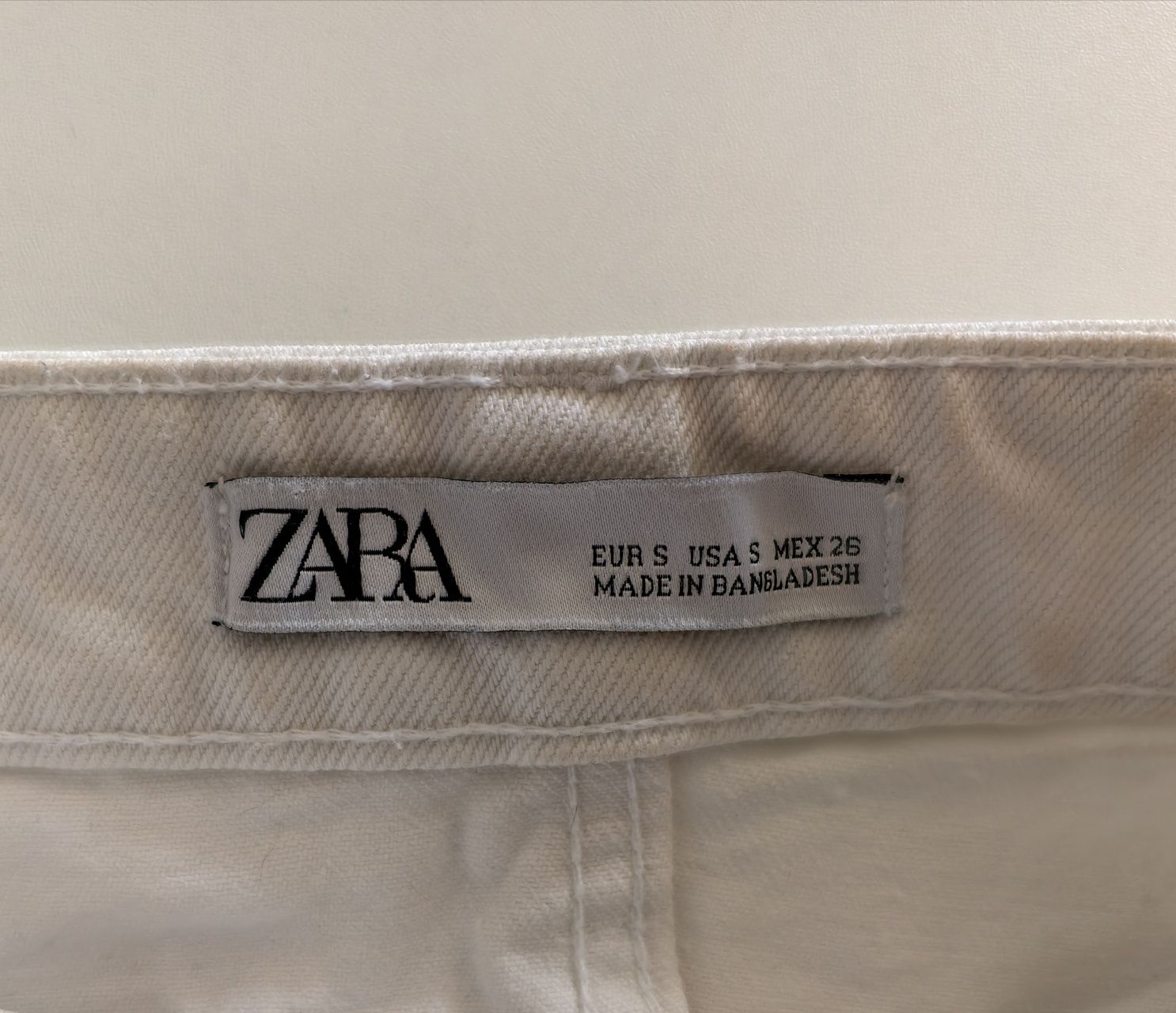 Zara spódniczka jeansowa biala rozm 36 S
