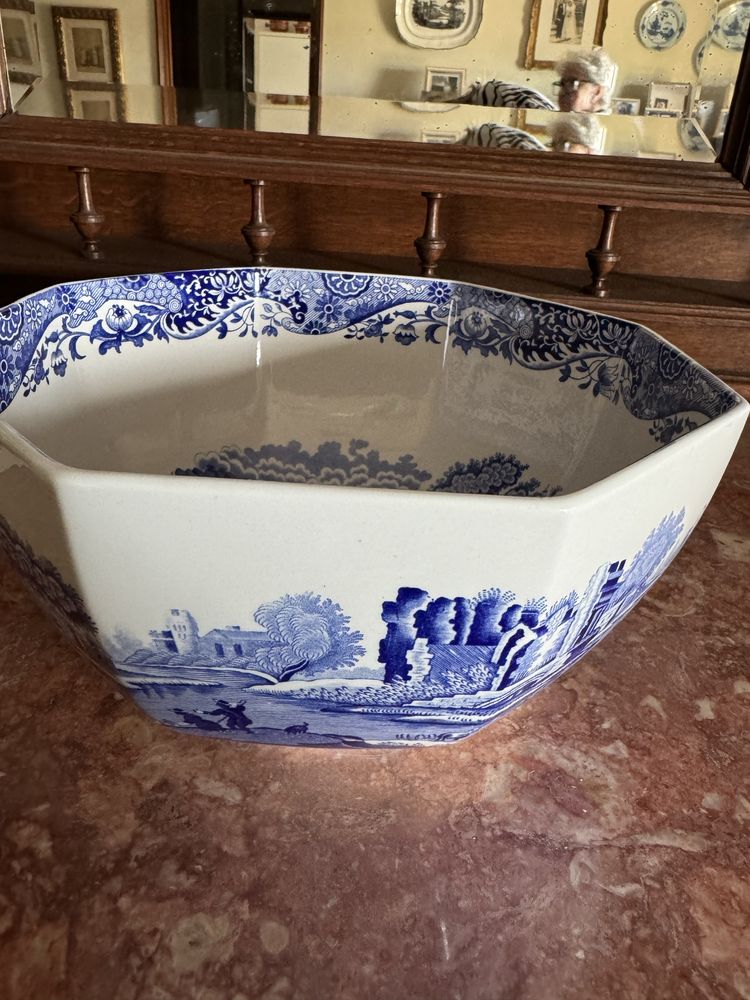 Saladeira octogonal Spode Italian Blue