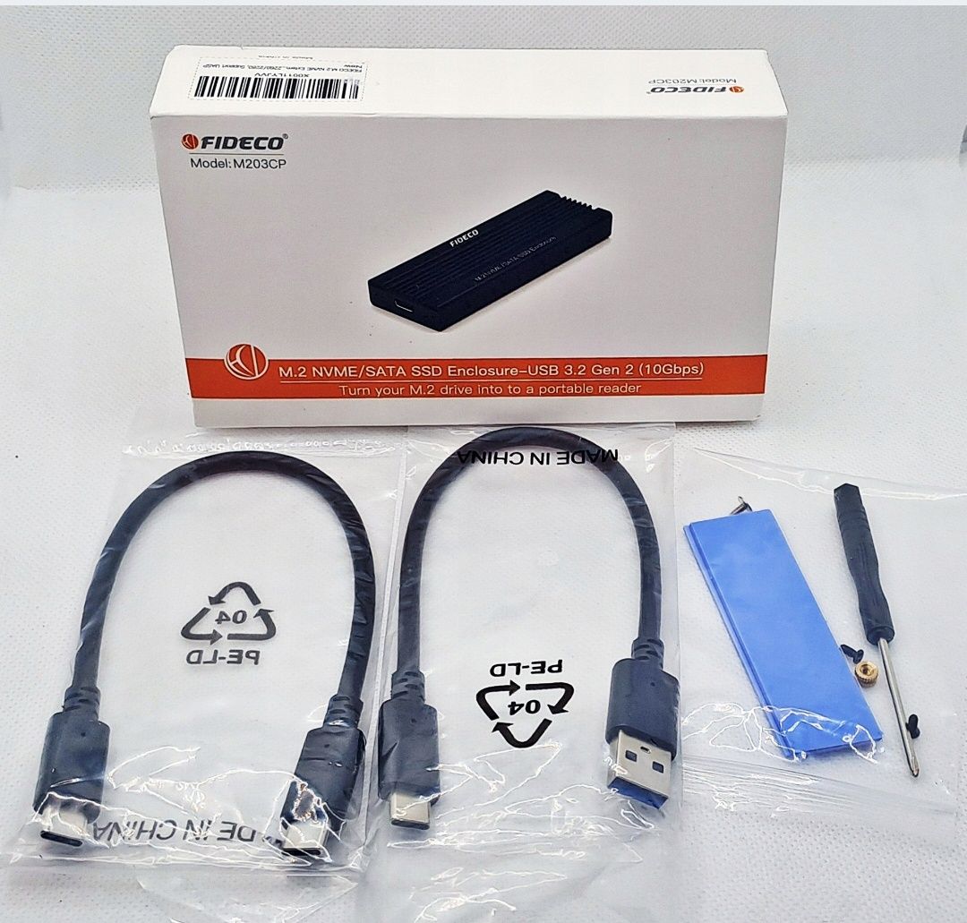 Obudowa dysku SSD M2 M.2 Fideco NVME/SSD