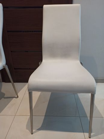 Dwa krzesła biała ekoskóra