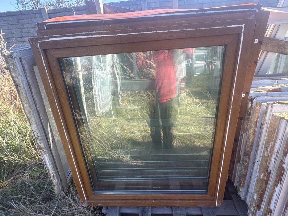 1x okno plastikowe 118x134 zloty dab RU (wysylka, dostwa,120x130)