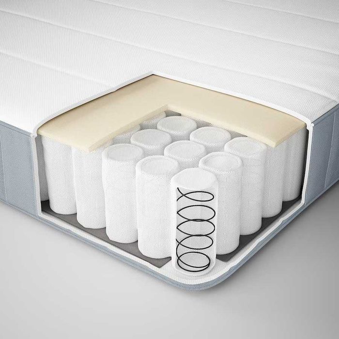 Cama IKEA KLEPPSTAD + Colchão VALEVÅG 140x200 cm – Excelente estado