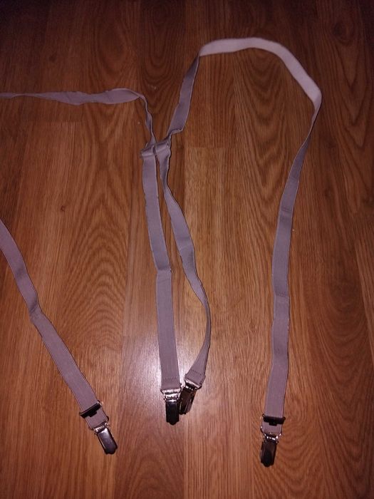 Подтяжки серые тонкие 125см