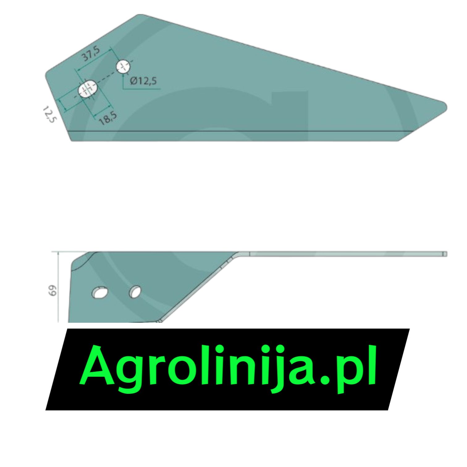 KVERNELAND Nóż Redlicy 073091 Prawy Solidny Niemiecki Wysyłka