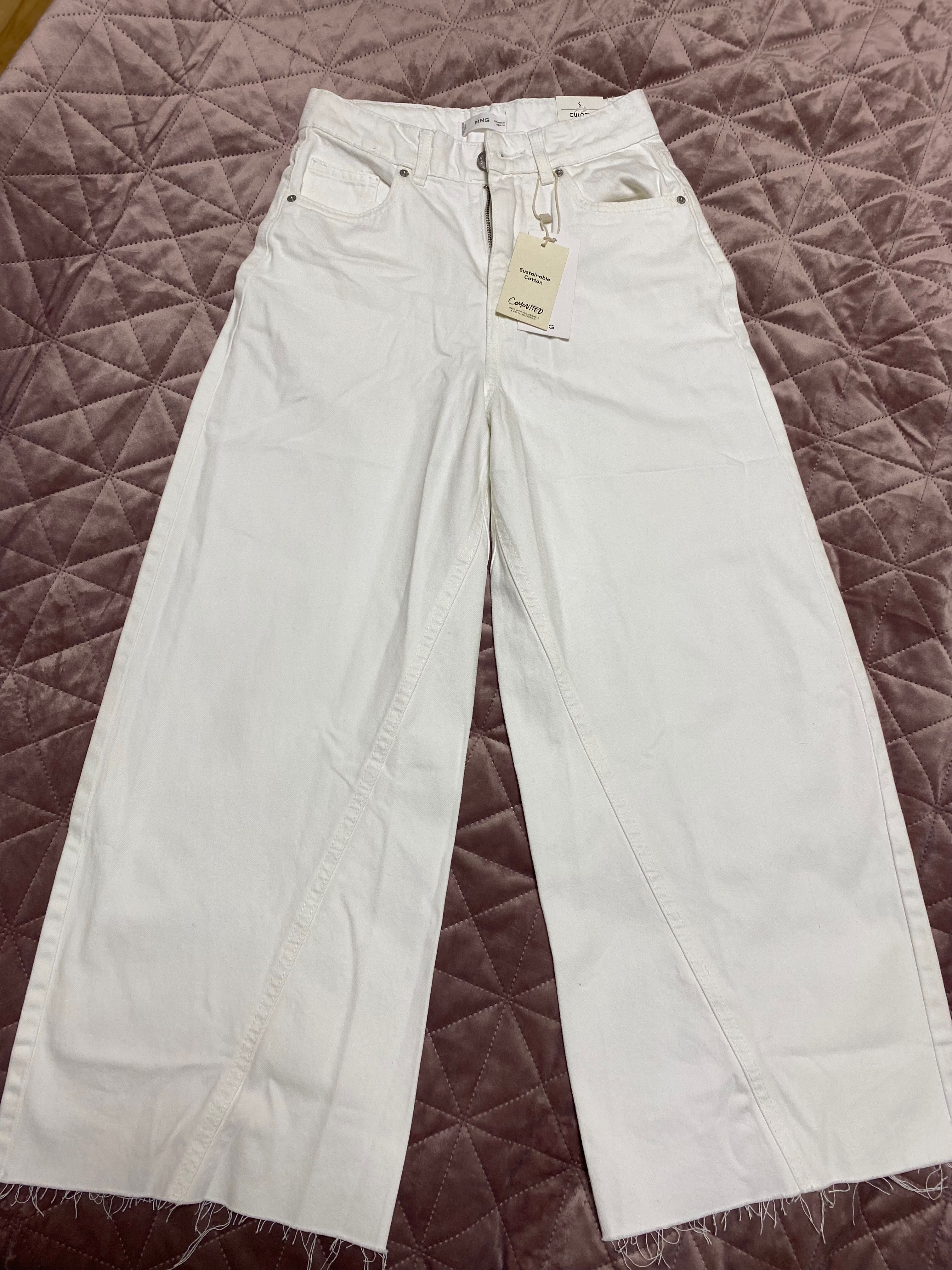 Джинси Mango, білі широкі джинси