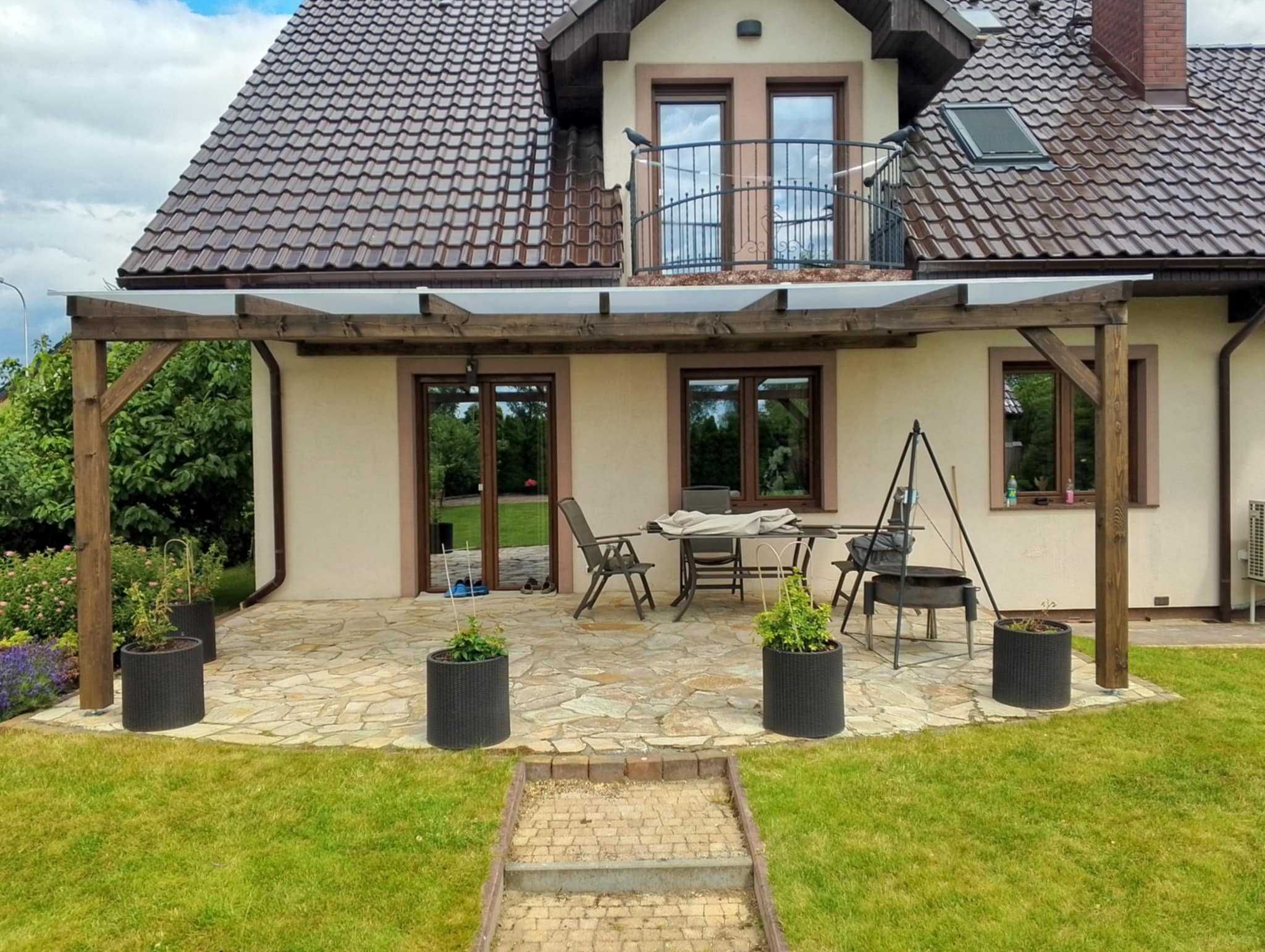 Zadaszenie tarasu 6x3, pergola tarasowa, taras poliweglan, montaż