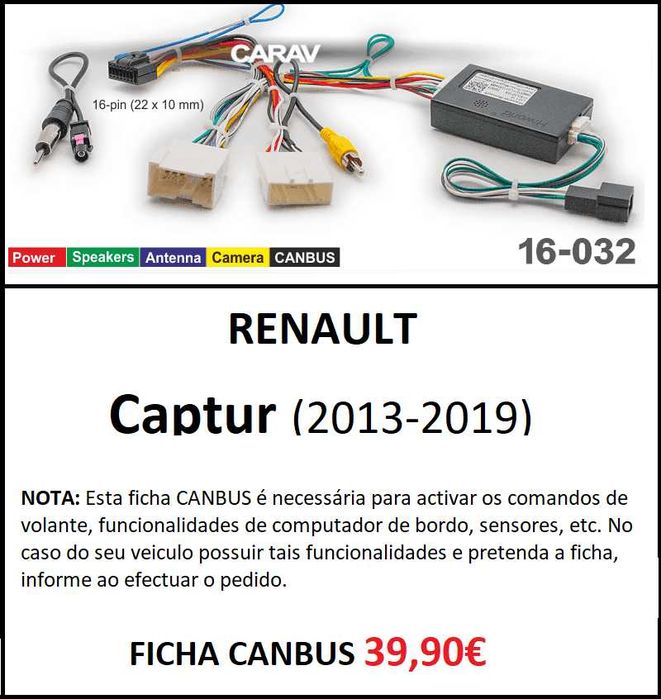 (NOVO) Rádio 2DIN 9" • Renault CAPTUR (2013 a 2019) • Android [4+32GB]
