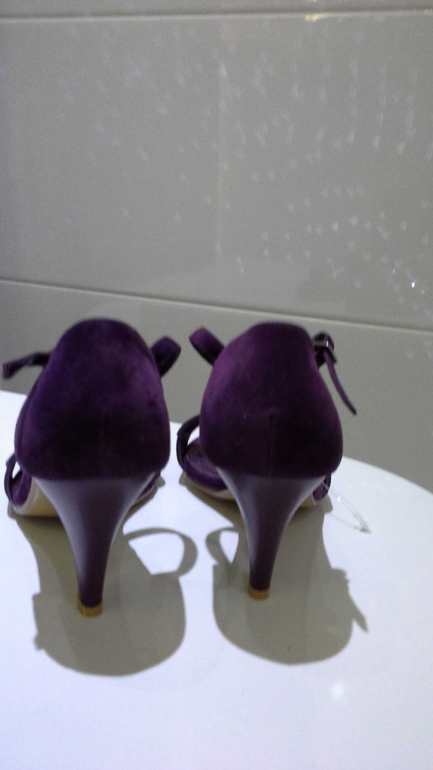 Sandały szpilki fioletowe rozmiar 35