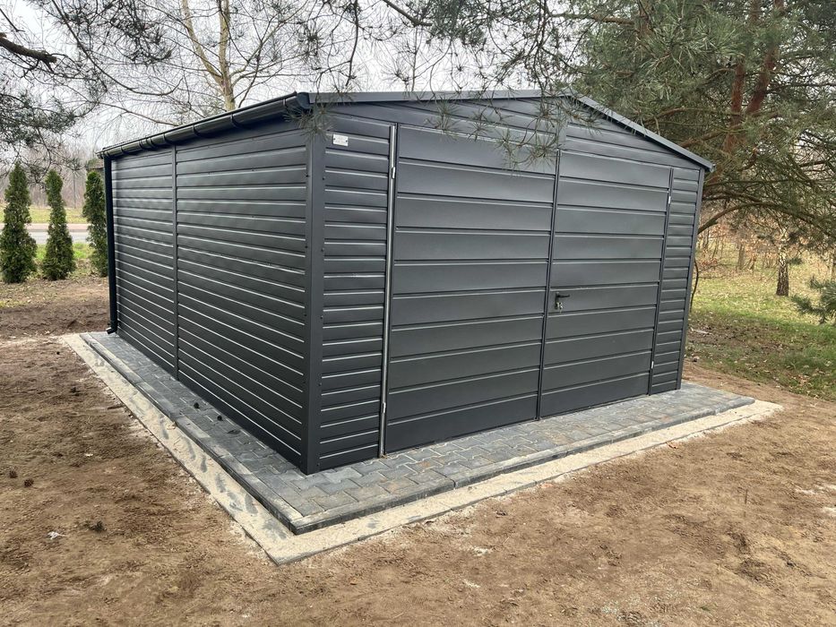 Garaż Blaszany Blaszak 4x6 Dach Dwuspadowy