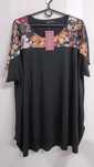 Bluzka, tunika plus size, asymetryczna, kwiaty, 50/52/54/56
