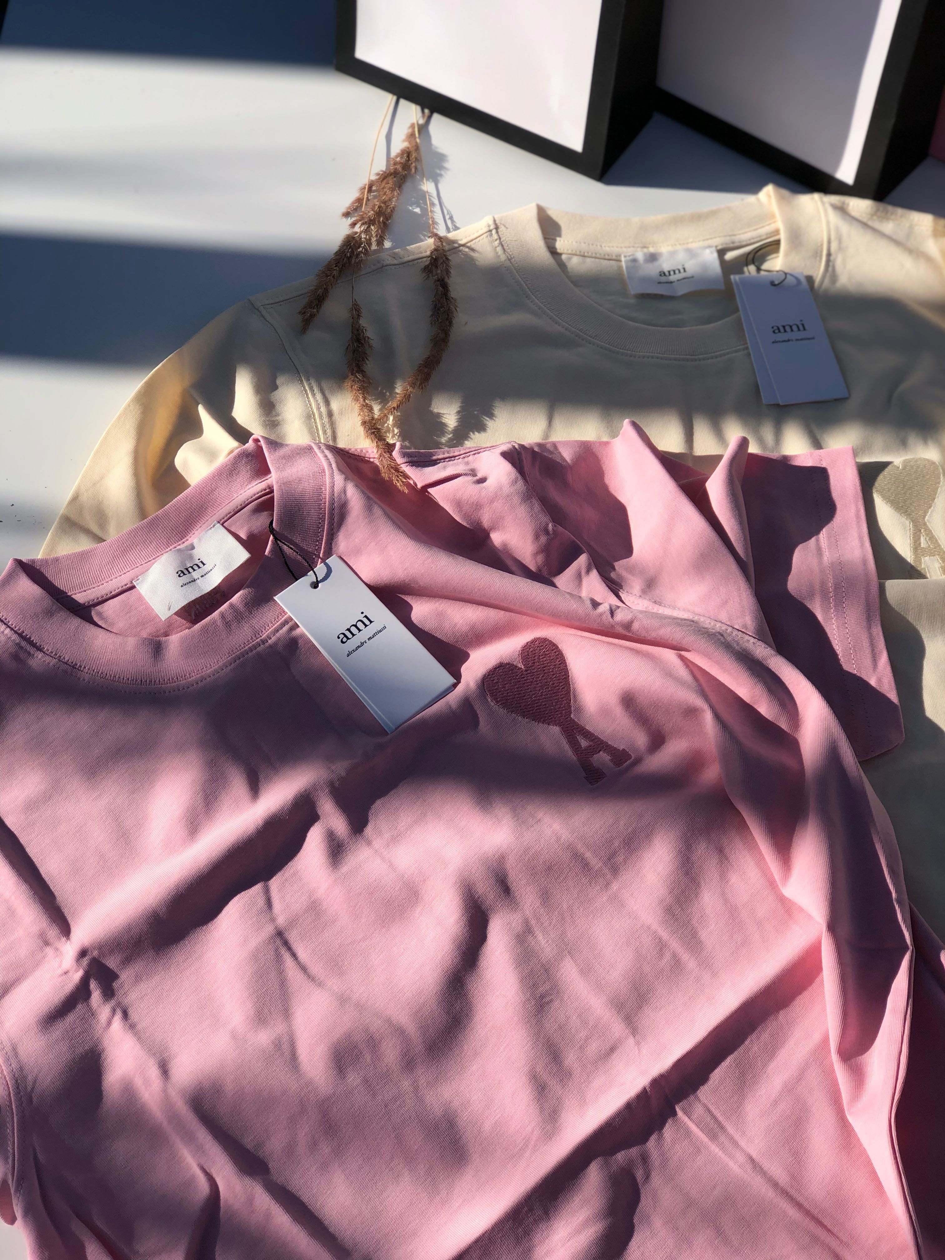 Ami Paris koszulka różowa beżowa  M