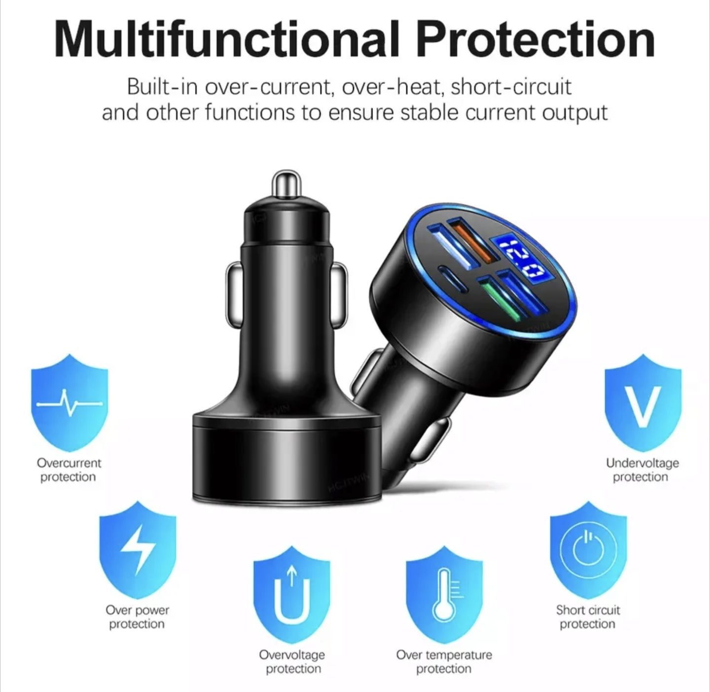 Автомобільний зарядний пристрій 4 USB TYPE-C 15.5 Вт 3.1A PD