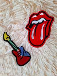 Zestaw Dwóch Aplickacji Naprasowanek na ubrania Rolling Stones Nowe