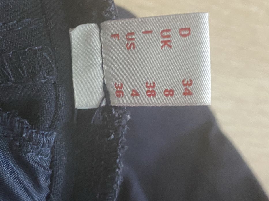 Esprit 36 S ciążowe granatowe wiskoza spodnie elegancie biuro praca