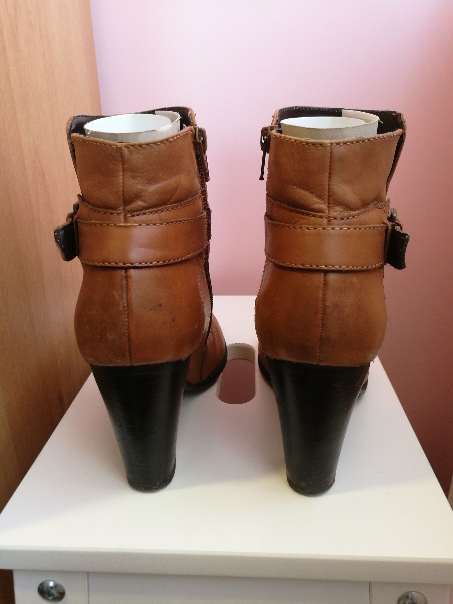 Botins camel em pele verdadeira Somewhere La Redoute