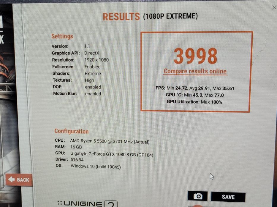 Видеокарта gtx 1080  gigabyte   8gb