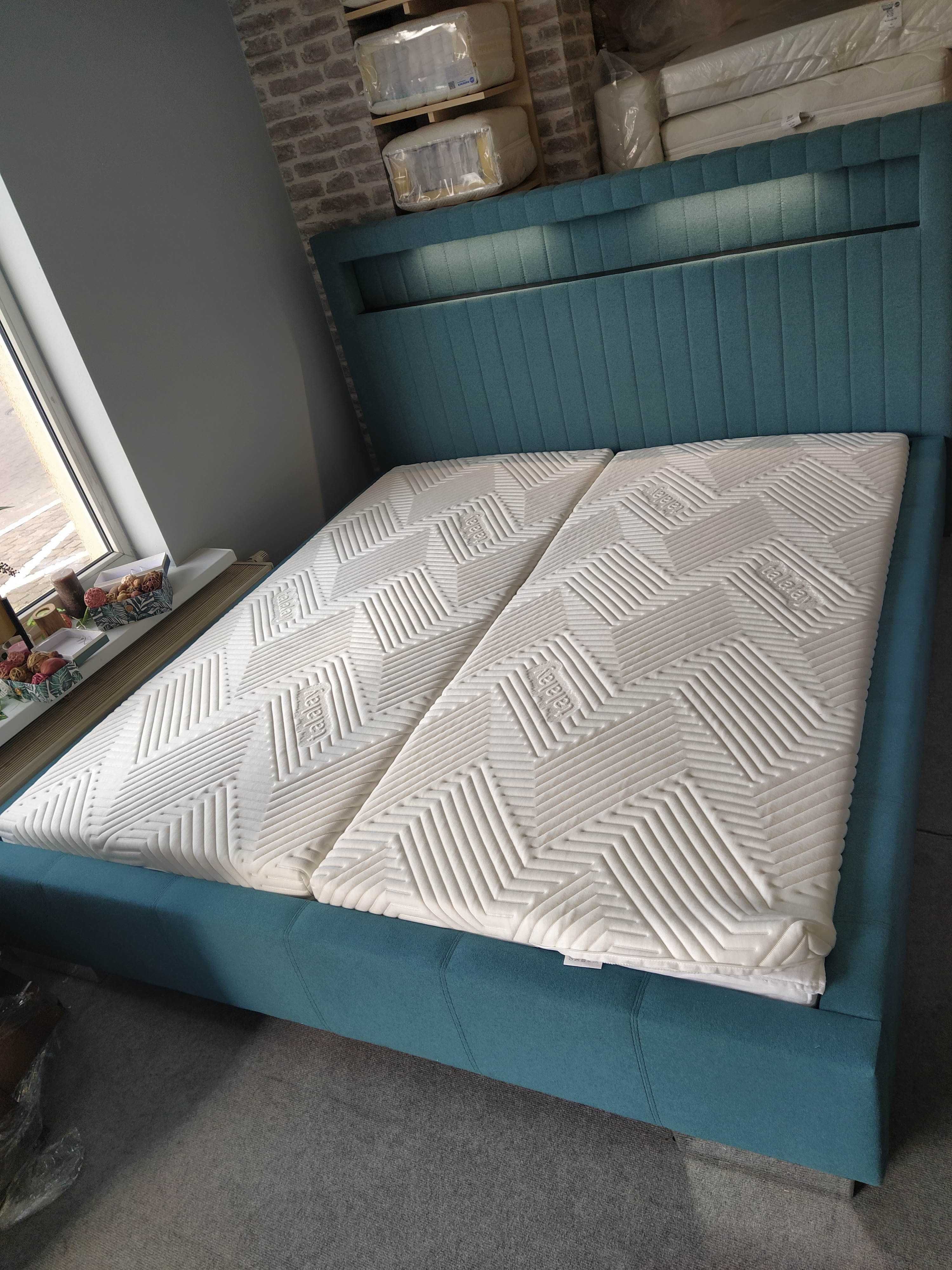 Łóżko tapicerowane 180x200 turkus podświetlane nowe od ręki dowóz