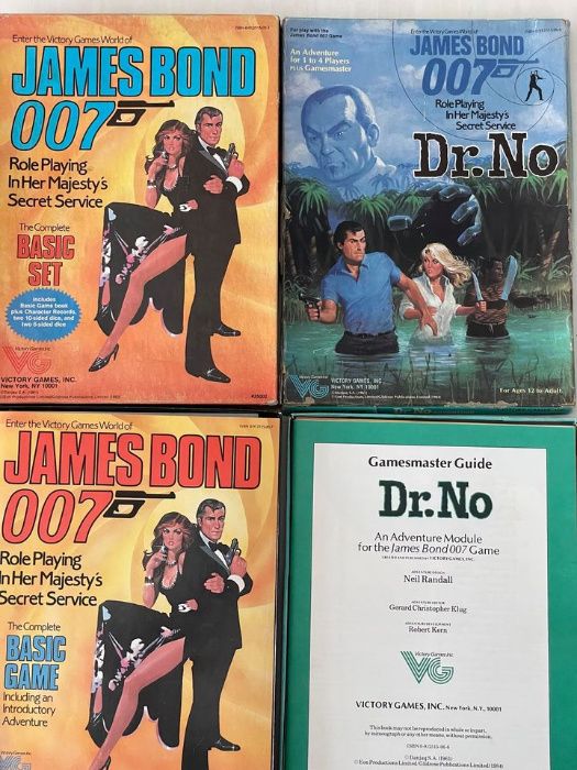 James Bond 007 Basic Set (1983 rok) + Dr.No (1984) Vintage RPG