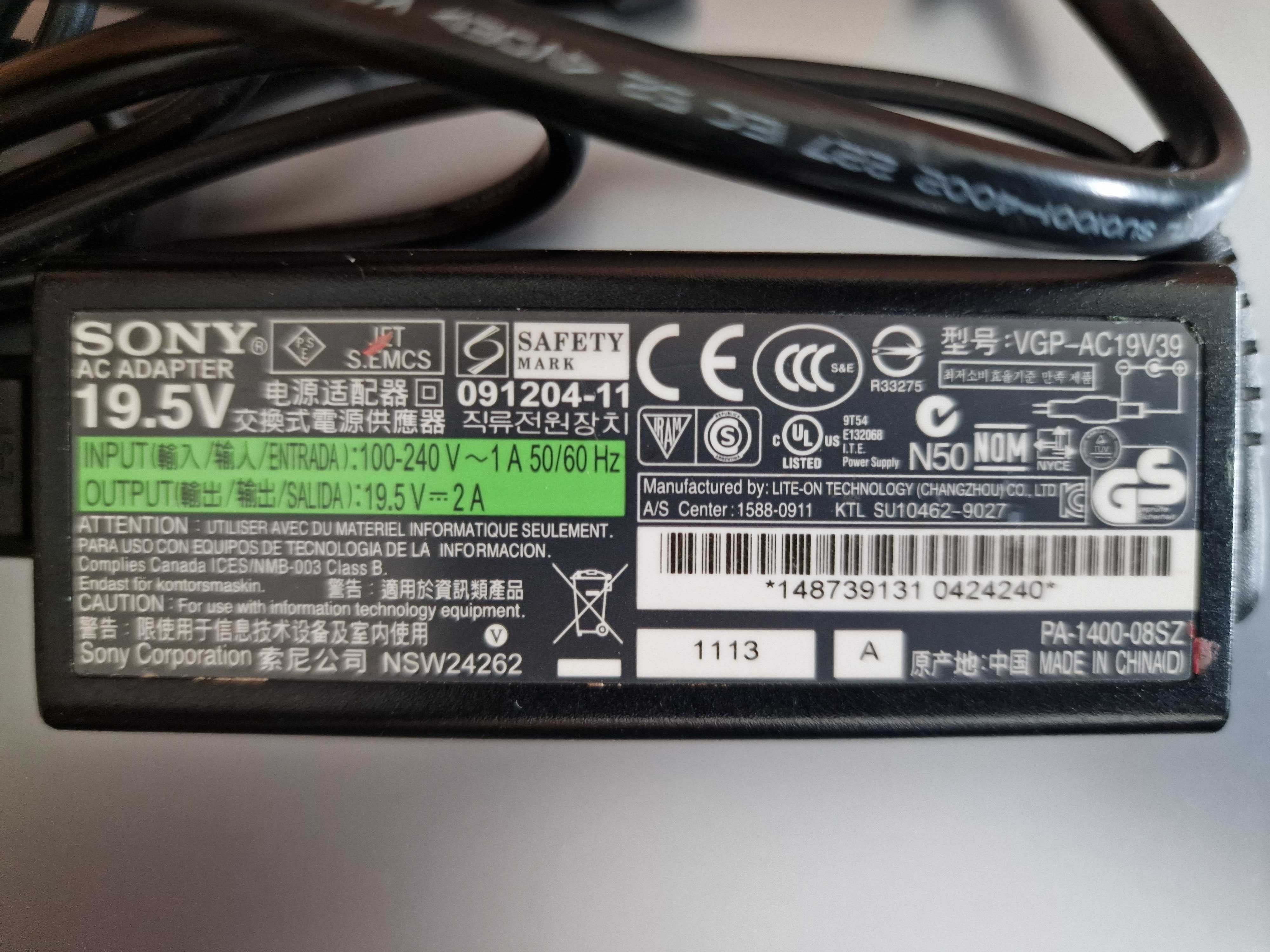 Oryginalny Zasilacz do laptopa Sony VGP-AC19v39 19,5V