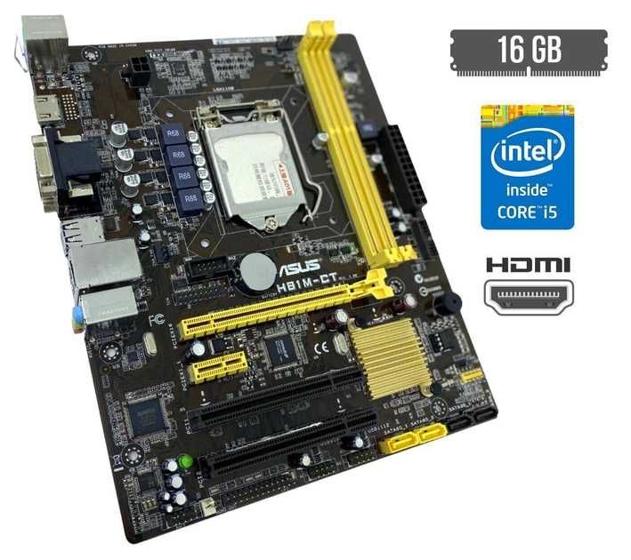 Комплект материнская плата Asus H81M-CT/Intel Core i5-4590/8 GB