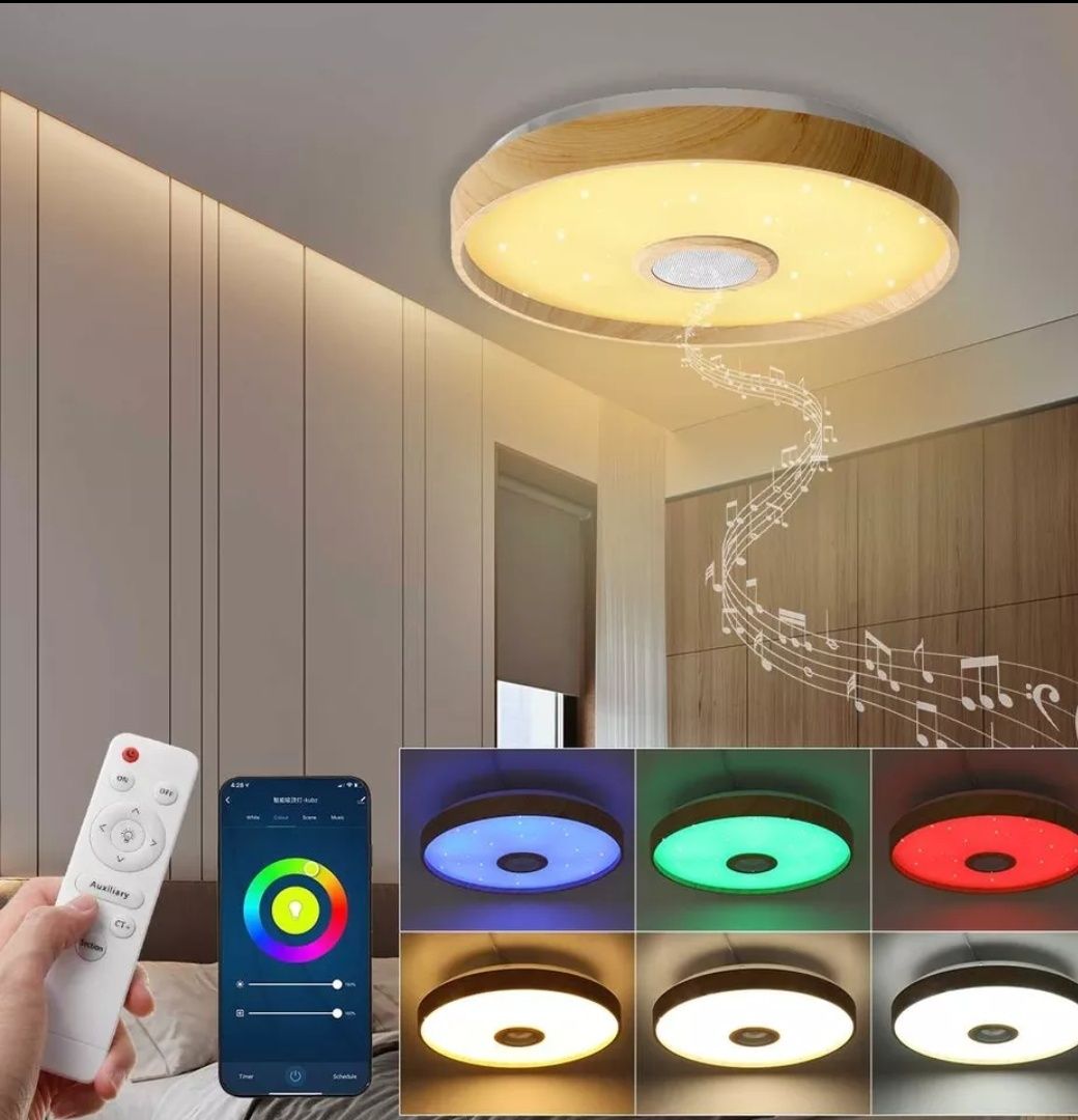 Wifi Google Home | Candeeiro LED + RGB + Bluetooth com coluna.