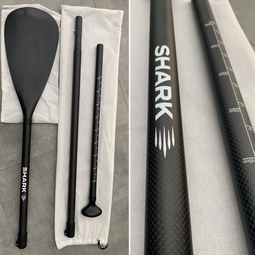NOWA 2024r deska SUP 12,6x32x6  TOURING wiosło carbon 25PSI SHARK