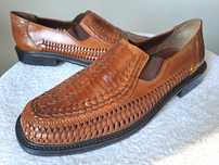 plecione letnie mokasyny retro skora 100% Century roz 44