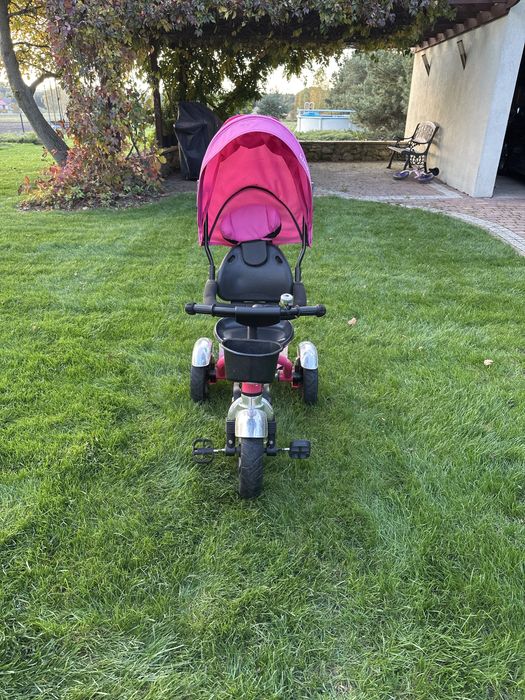 Rowerek różowy z daszkiem