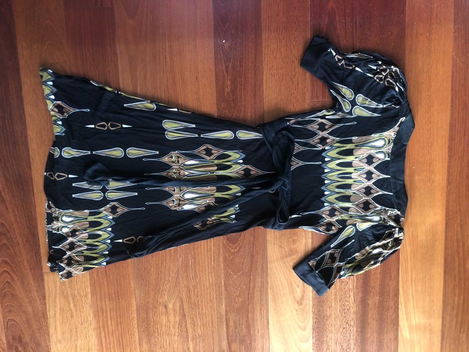 Mango Suit Vestido preto traçado - M