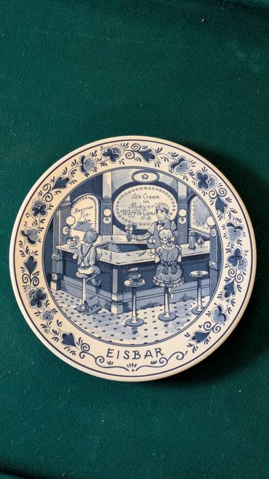Nowy Oryginalny UNIKATOWY talerz dekoracyjny DELFT BLUE Eisbar