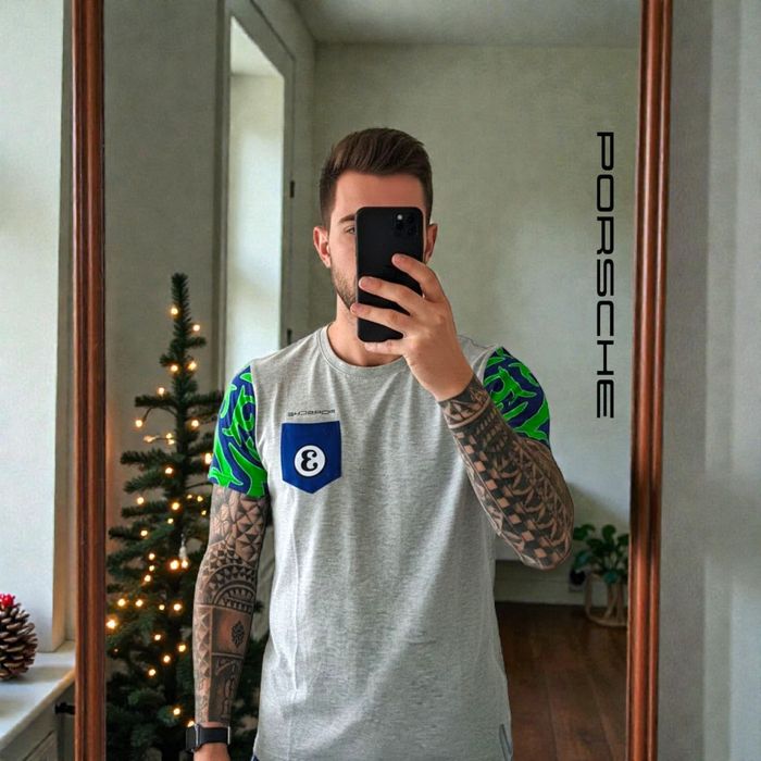 Wyjątkowa koszulka Porsche męska sportowa bawełniana kolekcjonerska