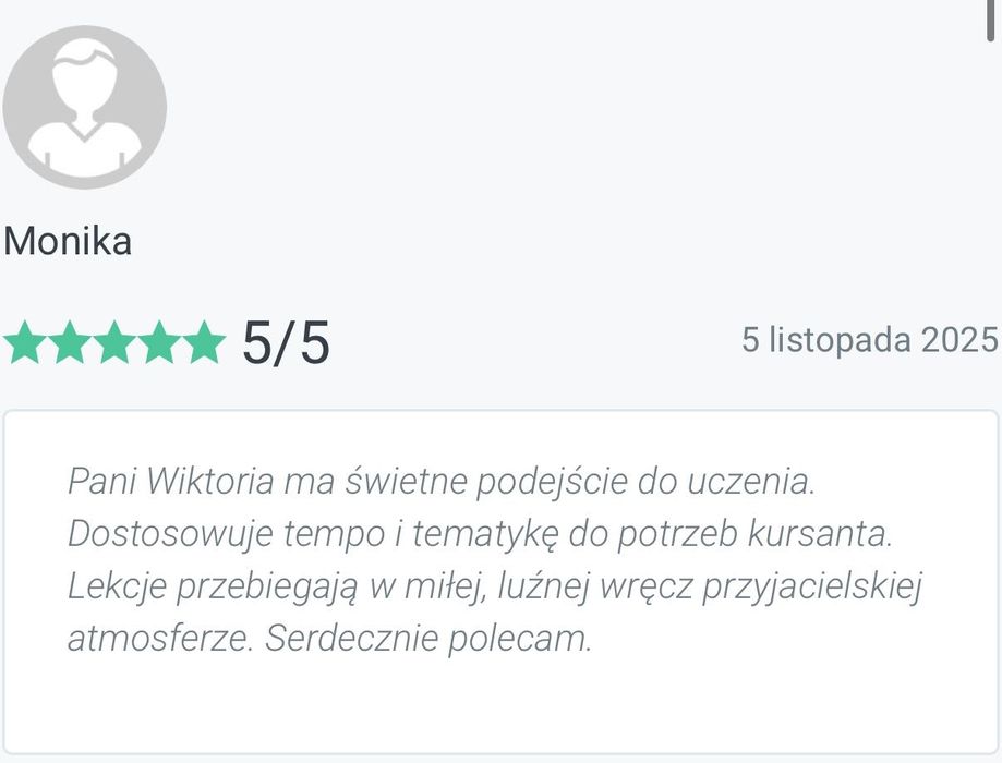 Angielski / Konwersacje / Zajęcia / Korepetycje / Szkoła Językowa