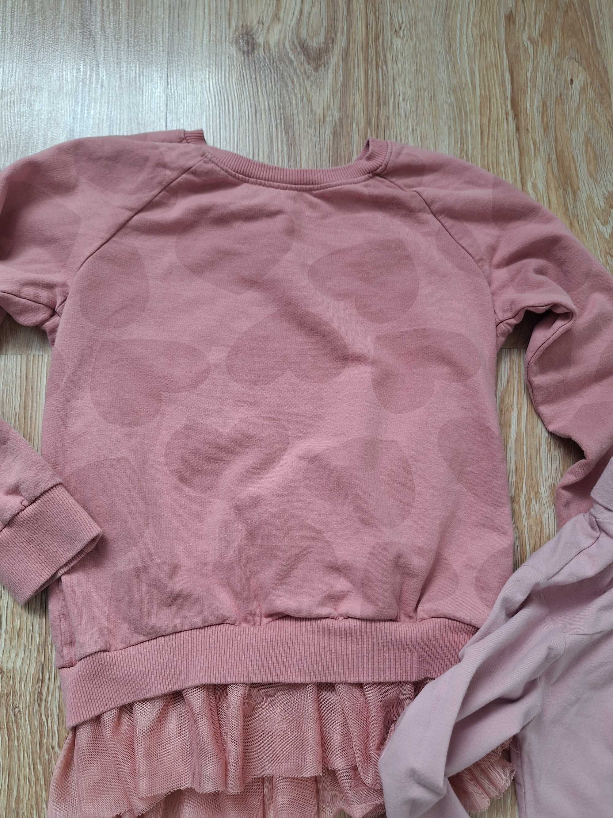 Zestaw w serduszka bluza i bluzka 128 cm