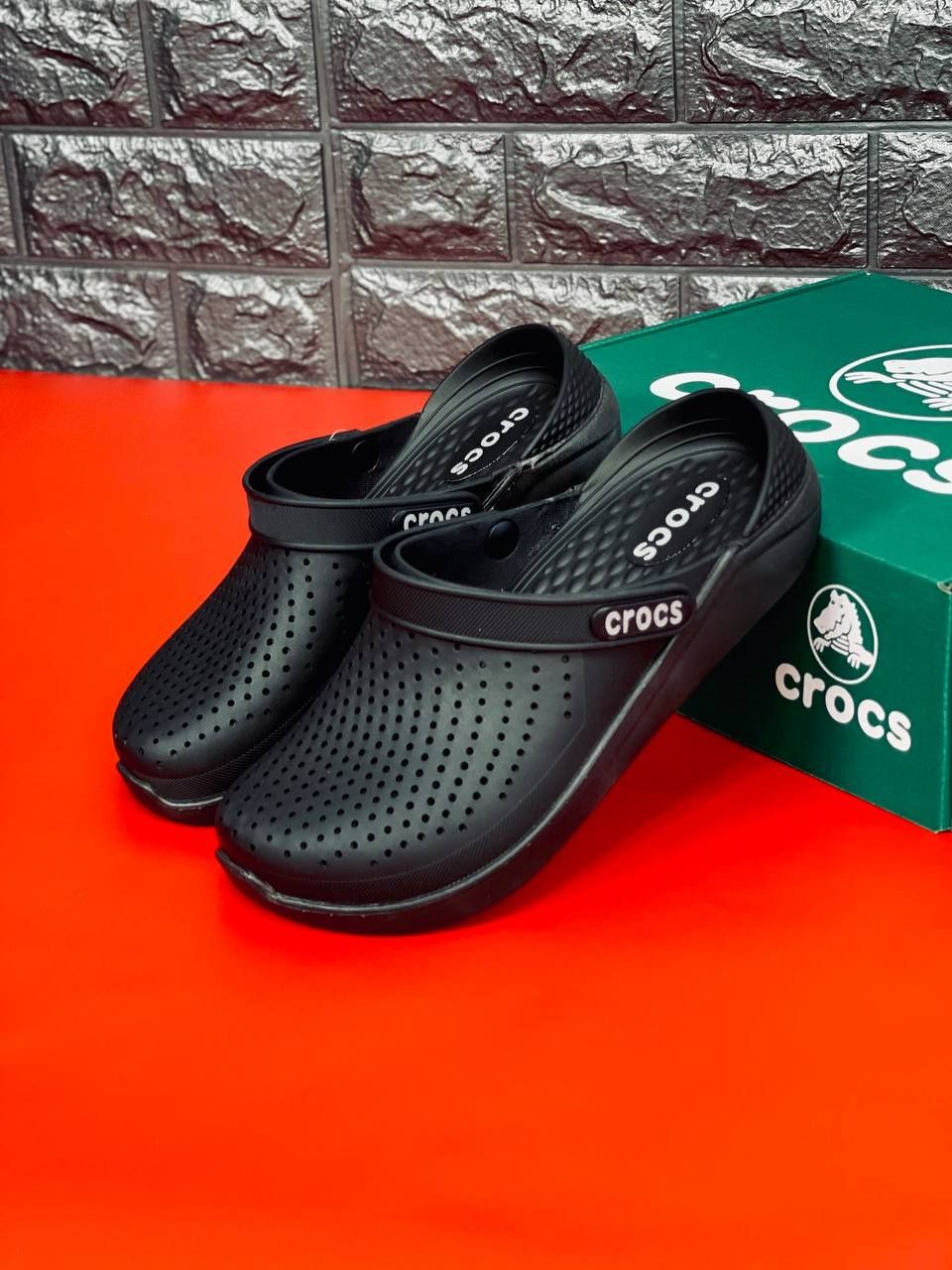 МУЖСКИЕ кроксы Crocs шлёпанцы Крокс чёрного цвета подростковые 36-45